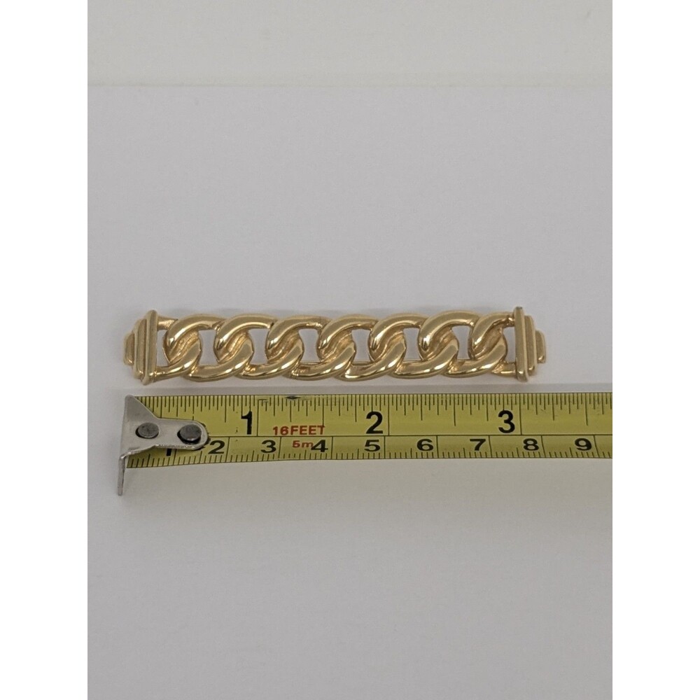 Givenchy Gold-Tone Braided Statement Size Bar Brooch, Signed - Picture 2 of 5